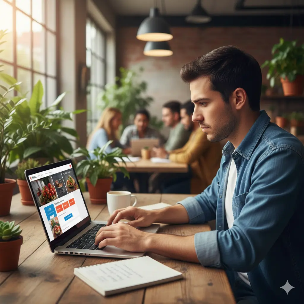 emprendedor-creando-su-sitio-web-gratis-con-hospedalia Crea tu página web gratis con dominio propio con Hospedalia.
