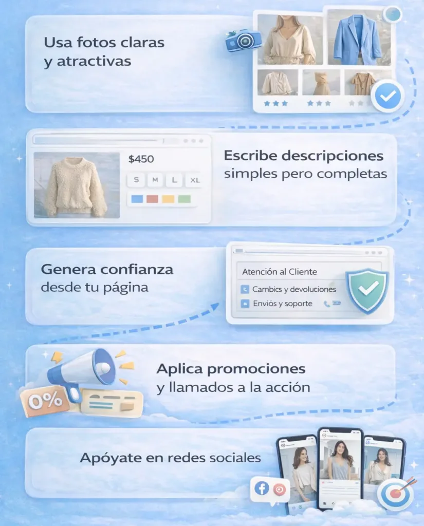 donde-puedo-crear-mi-tienda-online-gratis-pasos Infografía con los pasos clave para crear una tienda online gratis, explicando dónde puedes crear tu tienda online sin conocimientos técnicos.
