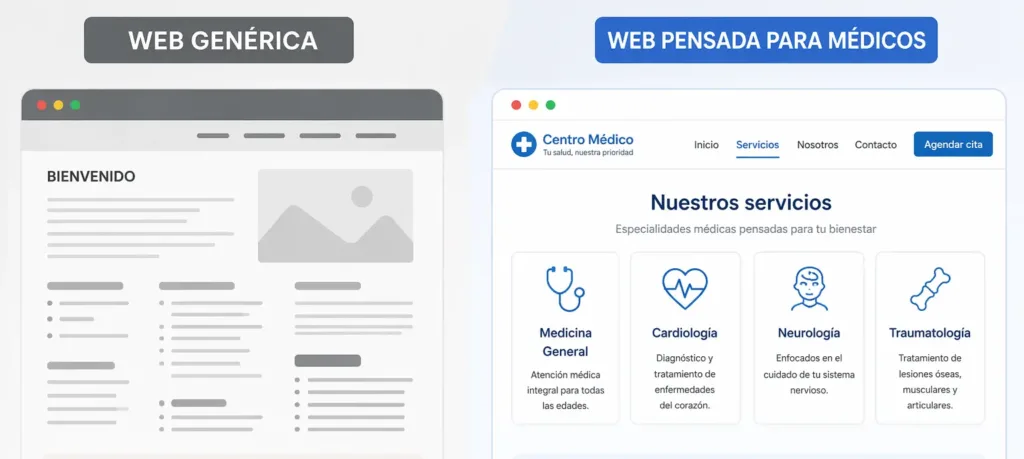 web-generica-vs-web-medicos web-generica-vs-web-medicos