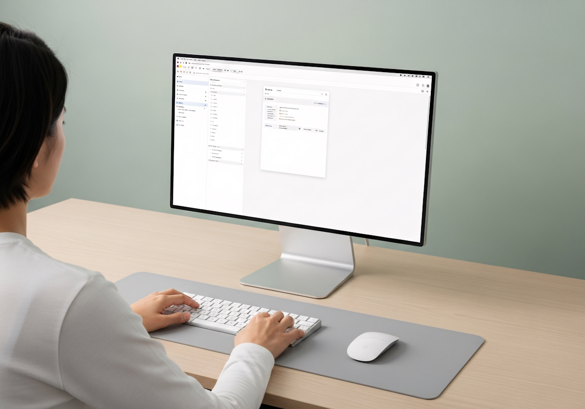 emprendedor-abrumado-por-crear-sitio-web Persona usando computadora en escritorio